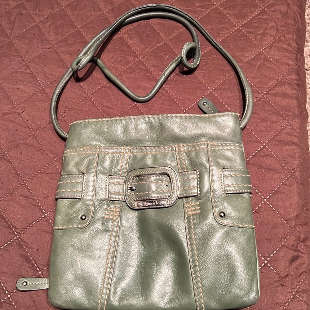 Tignanello Womens Avocado Green Small Crossbody Bag